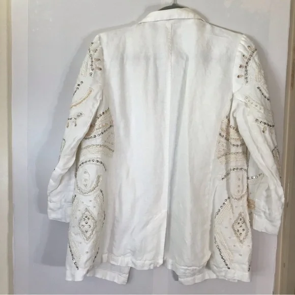 Chico’s Embellished Linen Jacket - Picture 12 of 15